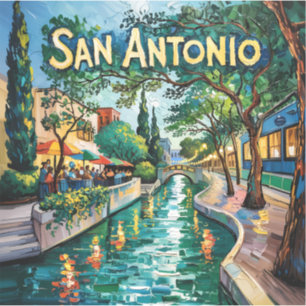 San Antonio Texas River Walk Van Gogh Vibrant City