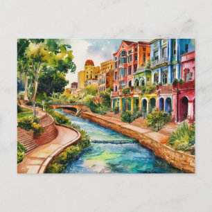 San Antonio, Texas, Riverwalk Painting Postcard