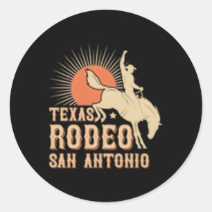 San Antonio Texas Rodeo Western Cow Classic Round Sticker