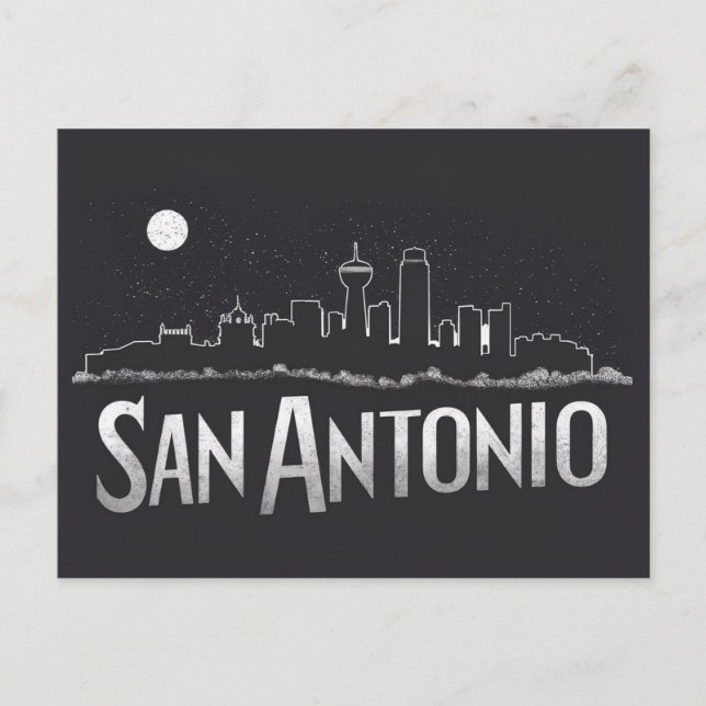 San Antonio, Texas, Silhouette, Postcard (Front)