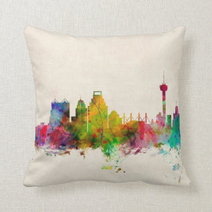 San Antonio Texas Skyline Cityscape Cushion