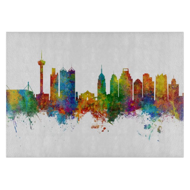 San Antonio Texas Skyline Cutting Board (Front)