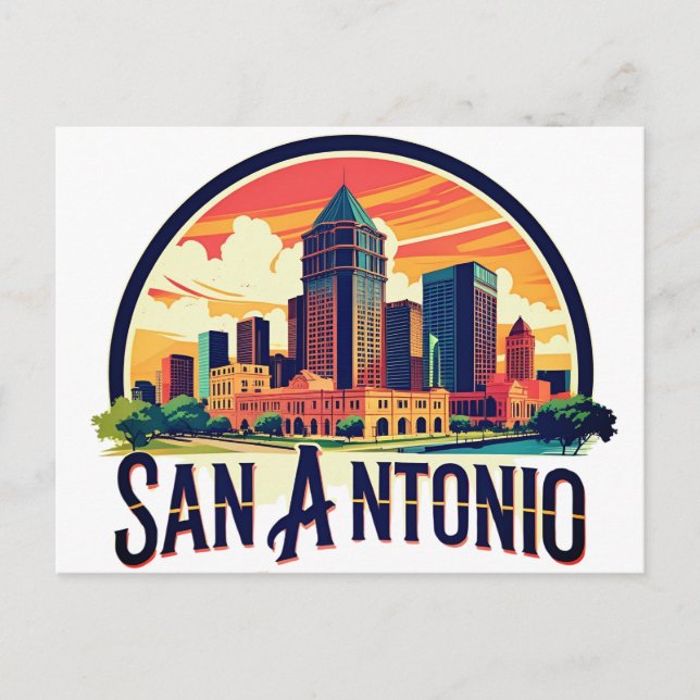 San Antonio Texas skyline Postcard (Front)