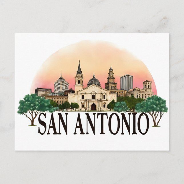 San Antonio Texas skyline Postcard (Front)