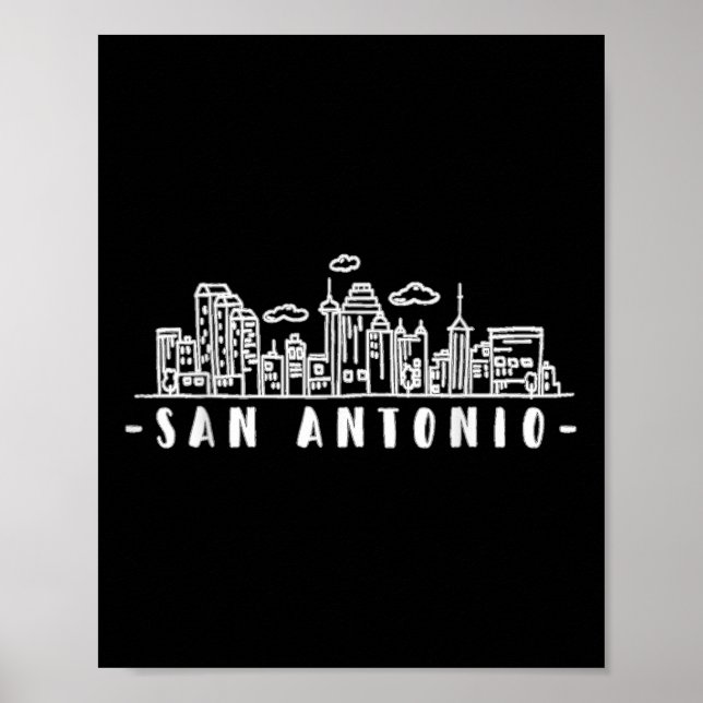 San Antonio Texas Skyline Tx Pride  Poster (Front)