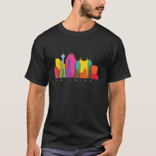 San Antonio Texas USA Skyline Silhouette Outline S T-Shirt