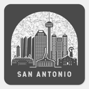 San Antonio Texas Vintage Square Sticker