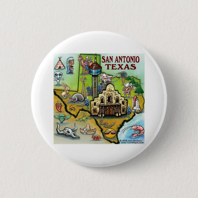 San Antonio TX 6 Cm Round Badge (Front)