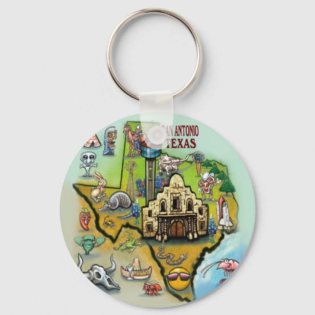 San Antonio TX Key Ring (Front)