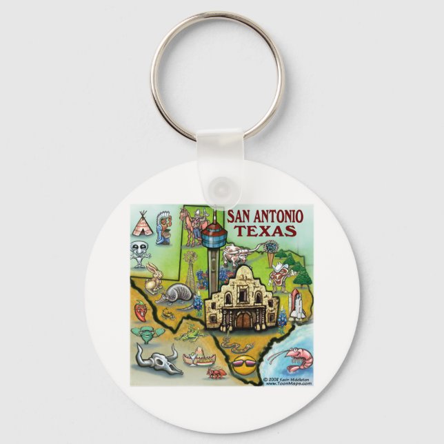 San Antonio TX Key Ring (Front)