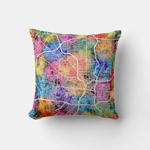 San Antonio USA City Map Cushion