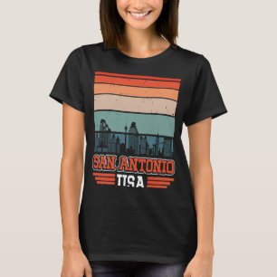 San Antonio USA Retro Vintage Sunset Skyline San A T-Shirt