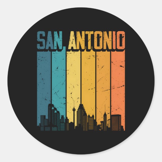 San Antonio Usa Skyline San Antonio Classic Round Sticker (Front)