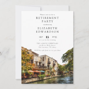 San Antonio Watercolor Retirement Party Invitation