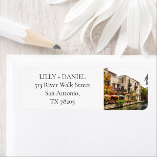 San Antonio Watercolor Return Address Label