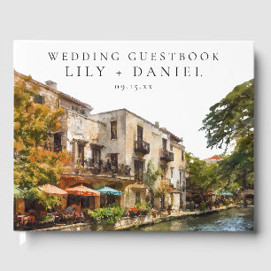 San Antonio Watercolor Wedding Guest Book