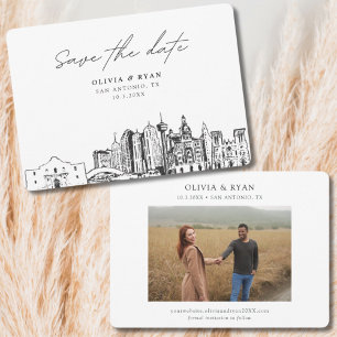 San Antonio Wedding Modern Save the Date Invitation