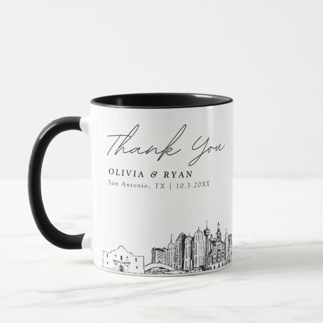 San Antonio Wedding Simple Custom Coffee Mug (Left)