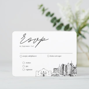 San Antonio Wedding Traditional RSVP Meal Option Enclosure Card