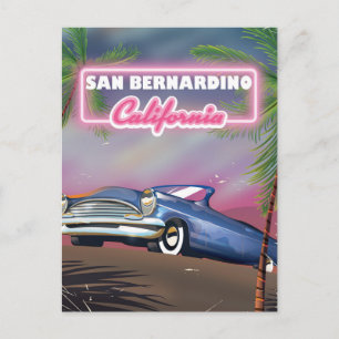 San Bernardino California retro USA travel poster Postcard
