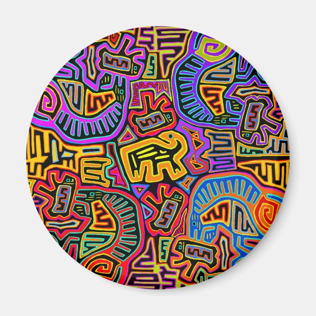 San Blas Island Mola Collage Magnet (Front)