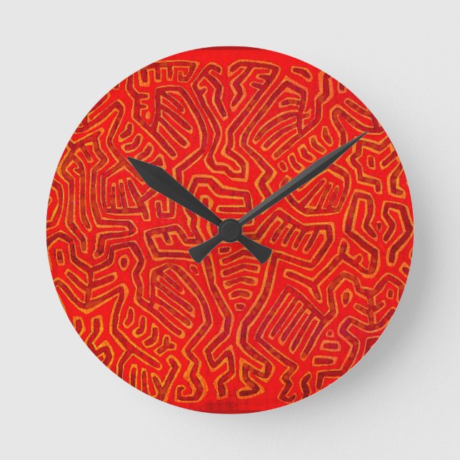 San Blas Island Mola Spirits Round Clock (Front)