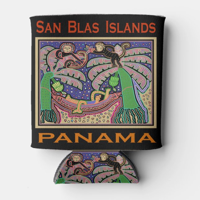 San Blas Islands Panama Mola Can Cooler (Front)