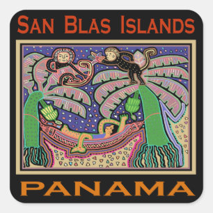 San Blas Islands Panama Mola Square Sticker