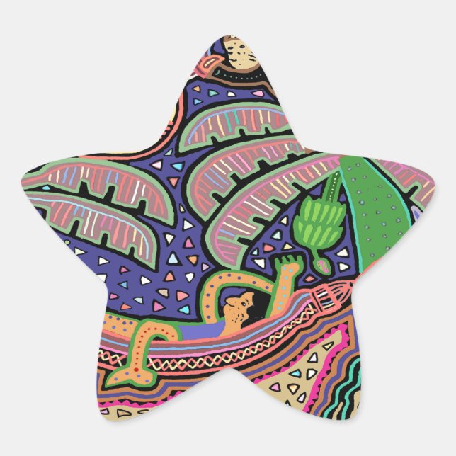 San Blas Islands Panama Mola Star Sticker (Front)