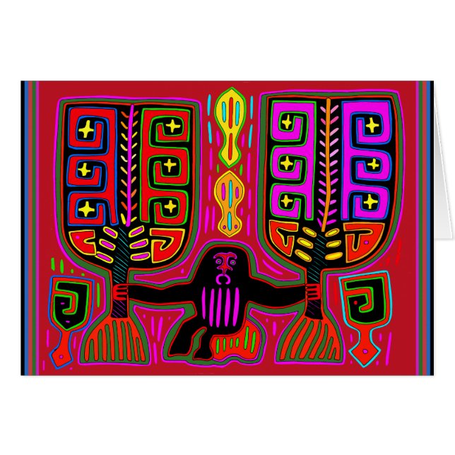 San Blas Kuna Man with Fans (Front Horizontal)