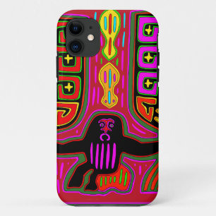 San Blas Kuna Man with Fans iPhone 11 Case