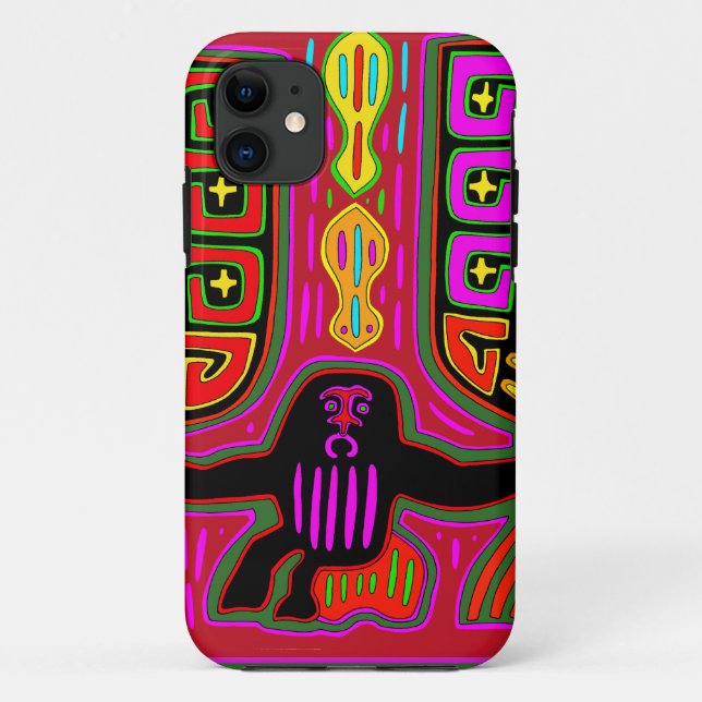 San Blas Kuna Man with Fans Case-Mate iPhone Case (Back)