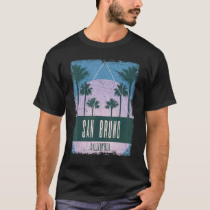 San Bruno California CA Vintage Vaporwave Retro 80 T-Shirt