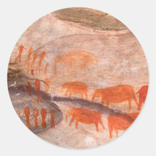 San, Bushman Rock Art, Cederberg Wilderness Classic Round Sticker