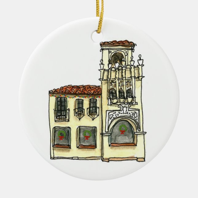 San Carlos California Ornament - Mission Building (Front)