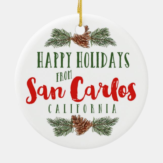 San Carlos California Ornament - Tivoli Building (Back)