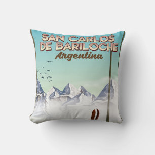 San Carlos de Bariloche Ski travel poster Cushion