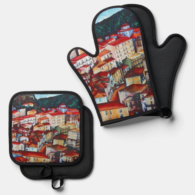 San Chirico, Italy Oven Mitt & Pot Holder Set (Front/Back)