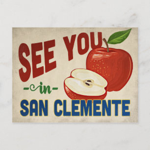 San Clemente California Apple - Vintage Travel Postcard