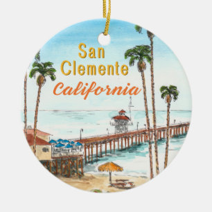 San Clemente California Ceramic Ornament