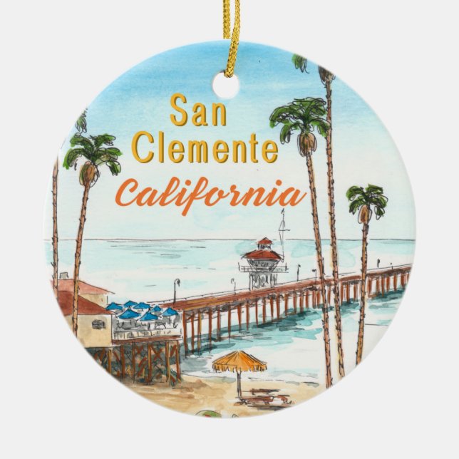 San Clemente California Ceramic Ornament (Front)