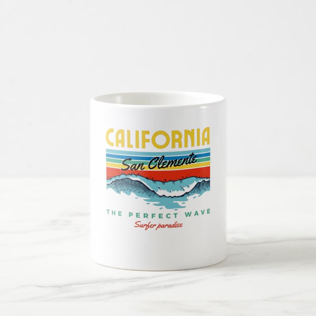 San Clemente California Cute Retro Gift Coffee Mug (Center)