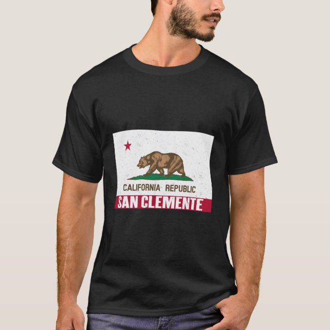San Clemente California Distressed Ca Republic Fla T-Shirt (Front)