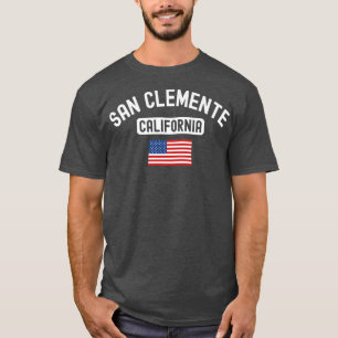 San Clemente California USA Flag Vintage Bear Oran T-Shirt