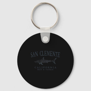 San clemente california vintage shark slate art key ring