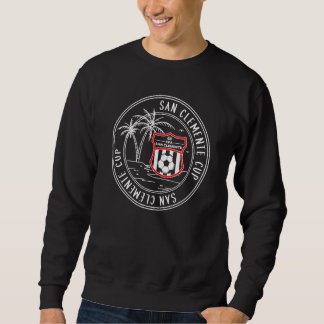 San Clemente Cup Vintage Retro Circle With Palm Tr Sweatshirt