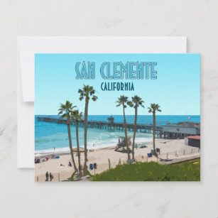 San Clemente Pier Beach California Flat Card