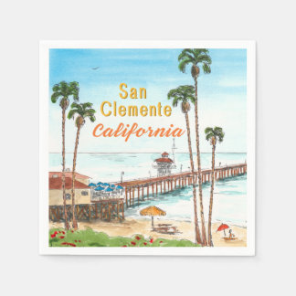 San Clemente Pier California Napkin