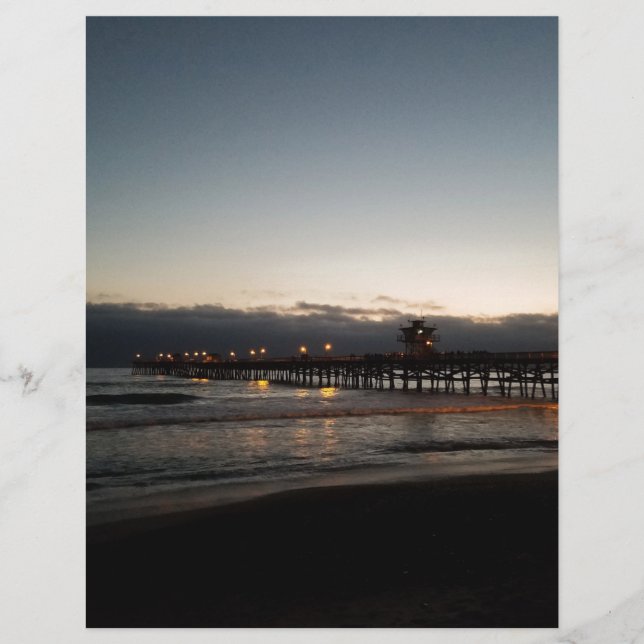 san clemente pier night time ocean california (Front)