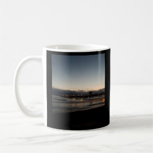 san clemente pier night time ocean california coffee mug